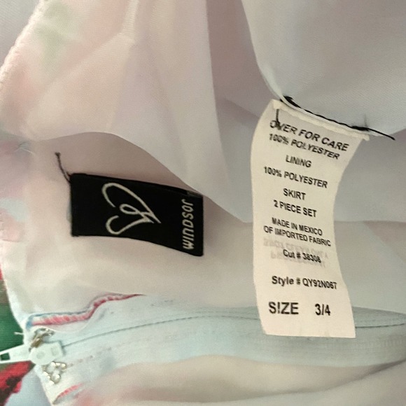 NWT Windsor Formal / Prom Floral Trumpet Skirt - Sky Blue - Size 3 - Picture 6 of 9